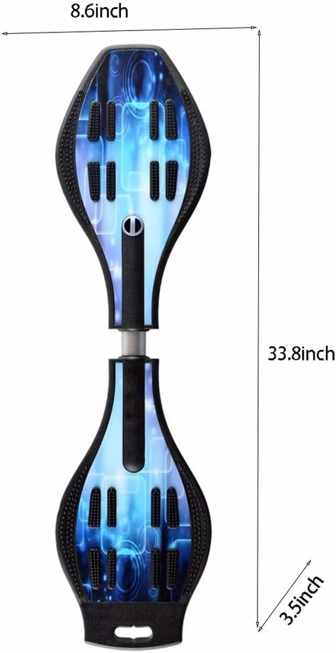 2 Wheel Twisty Caster Board,Complete Skateboards- Standard Skateboards with Colorful Flashing Wheels for Beginners Starter Kids Boys Girls Teenager-32.2x8.6inch, Longboard Skateboards