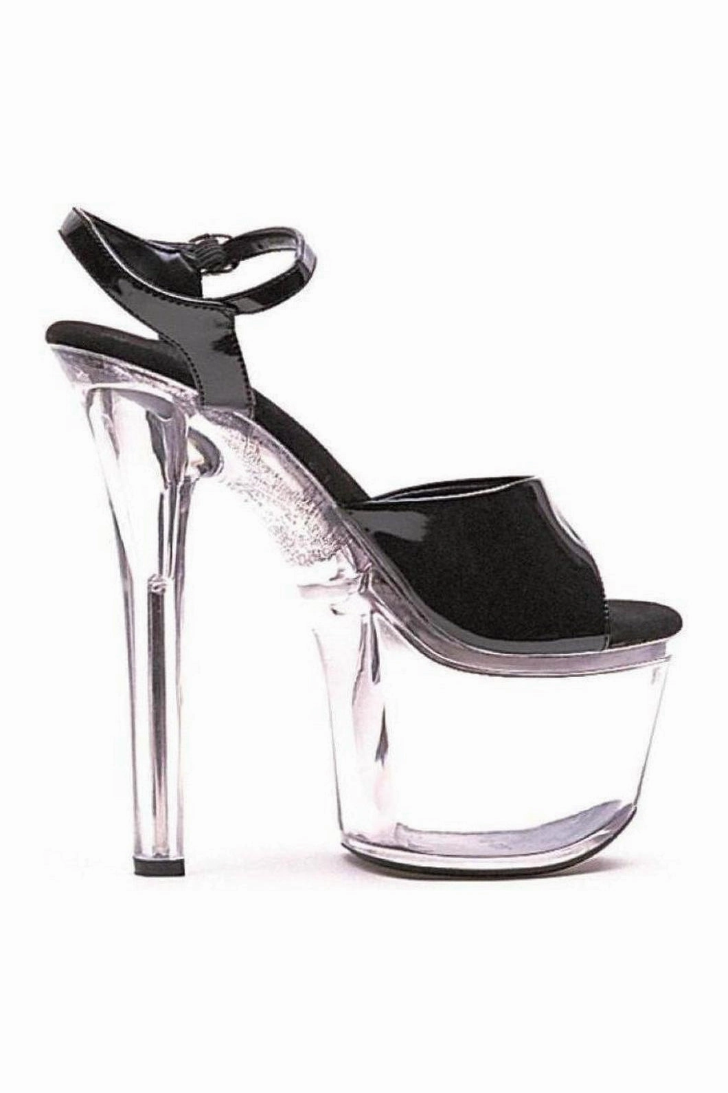 711-FLIRT Stripper Sandal | Black Patent
