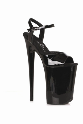 909-JULIET Sandal | Black Faux Leather