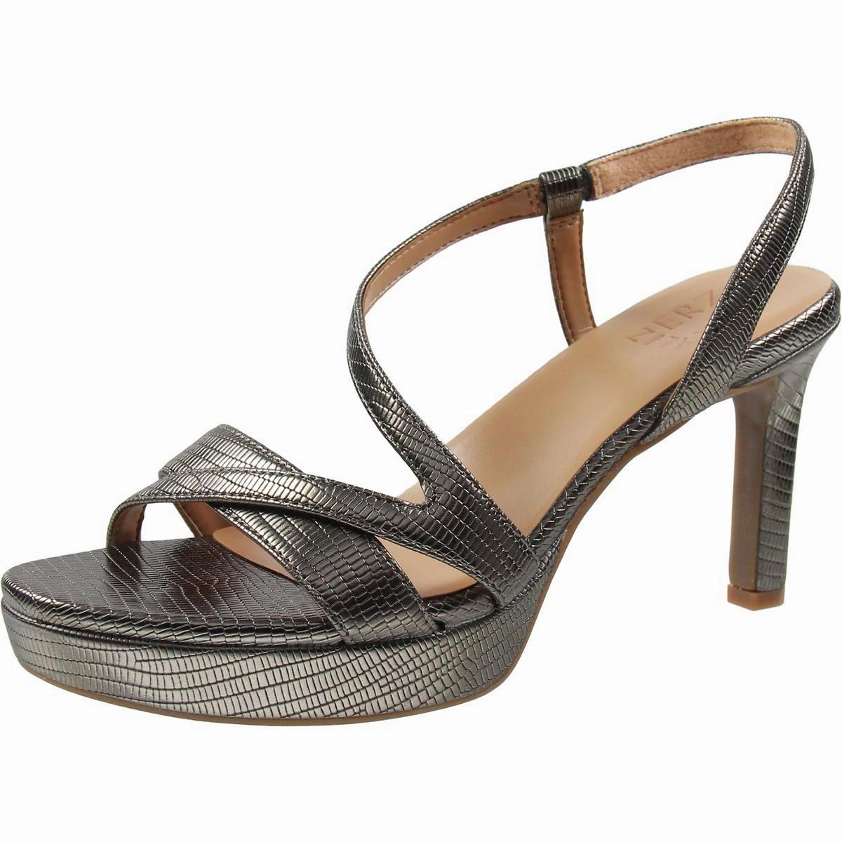 Abby Womens Faux Leather Platform Slingback Sandals