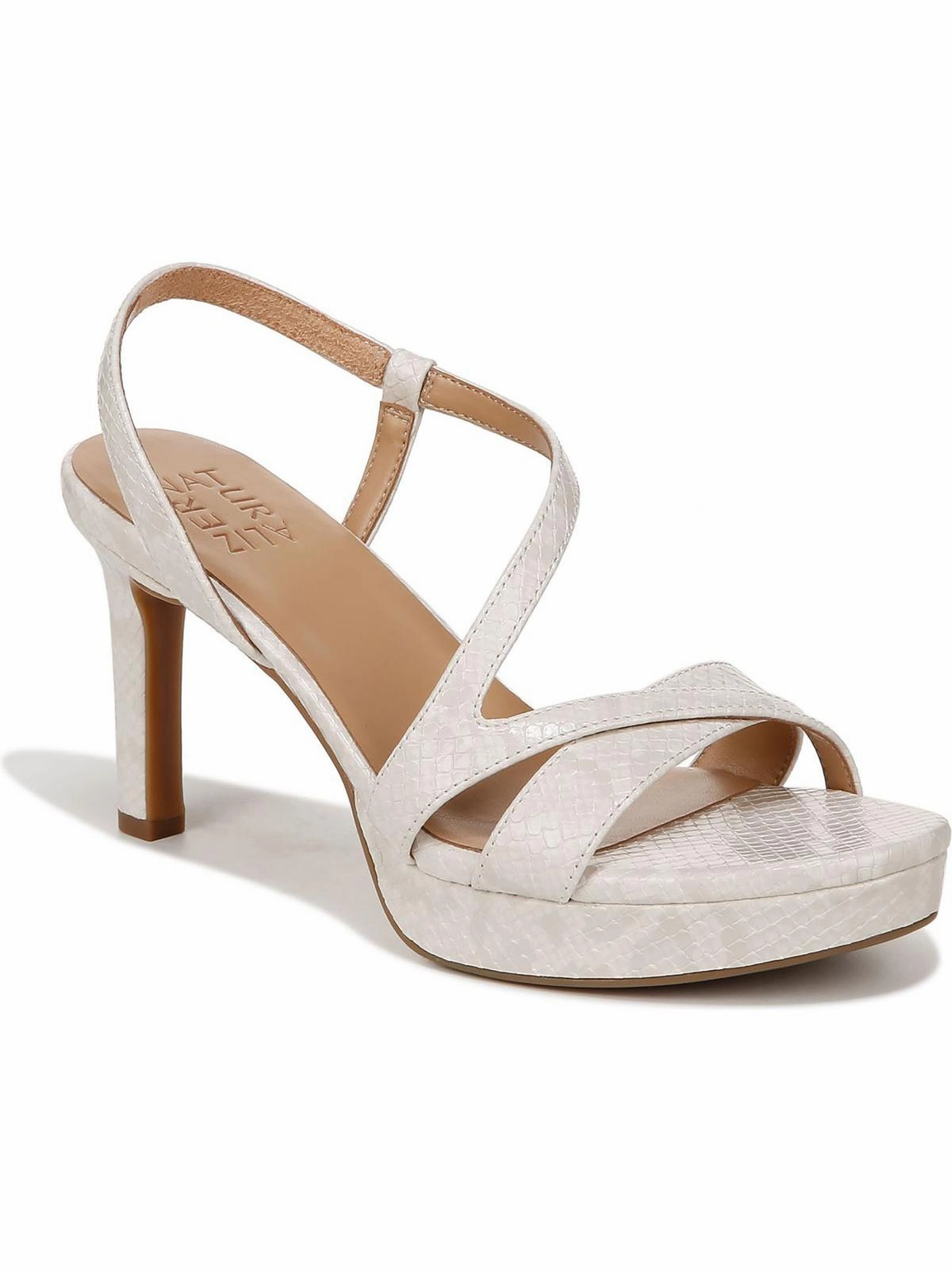 Abby Womens Faux Leather Platform Slingback Sandals