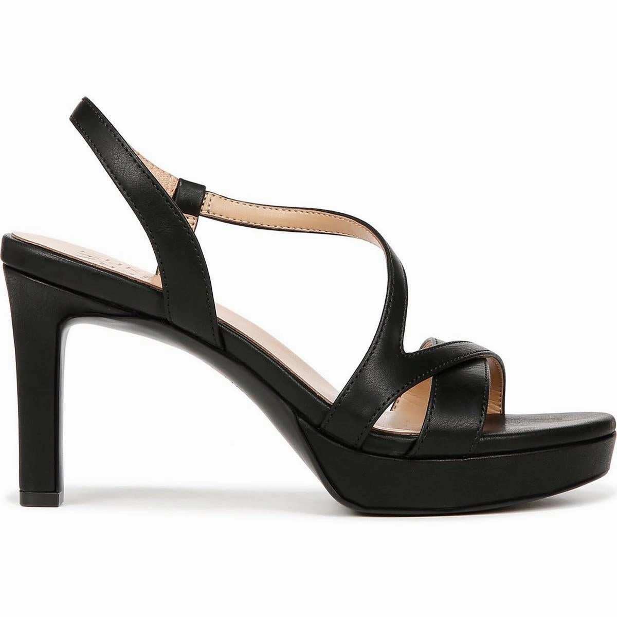 Abby Womens Faux Leather Platform Slingback Sandals