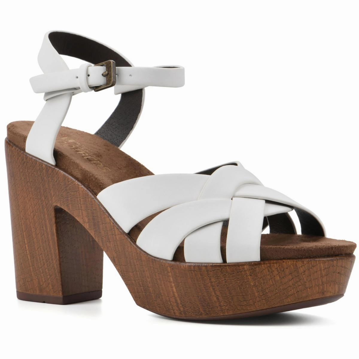 Achiever Womens Faux Leather Strappy Heels