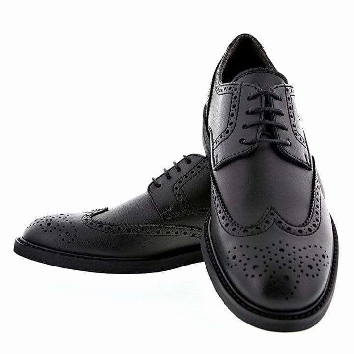 Achille Vegan Nappa Leather Brogued Derby | Black