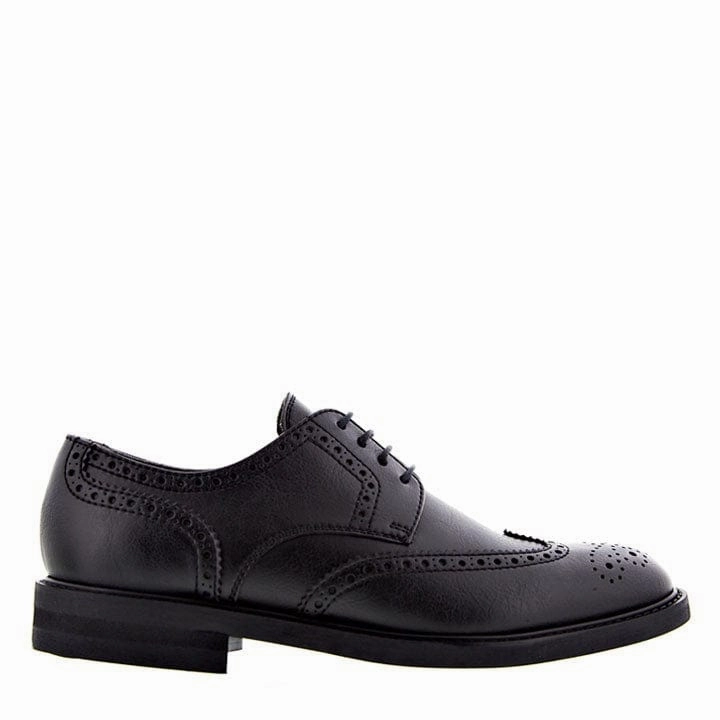 Achille Vegan Nappa Leather Brogued Derby | Black