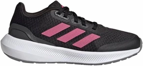 adidas Falcon 3 Sport Lace Shoes Kids', Black, Size 3.5