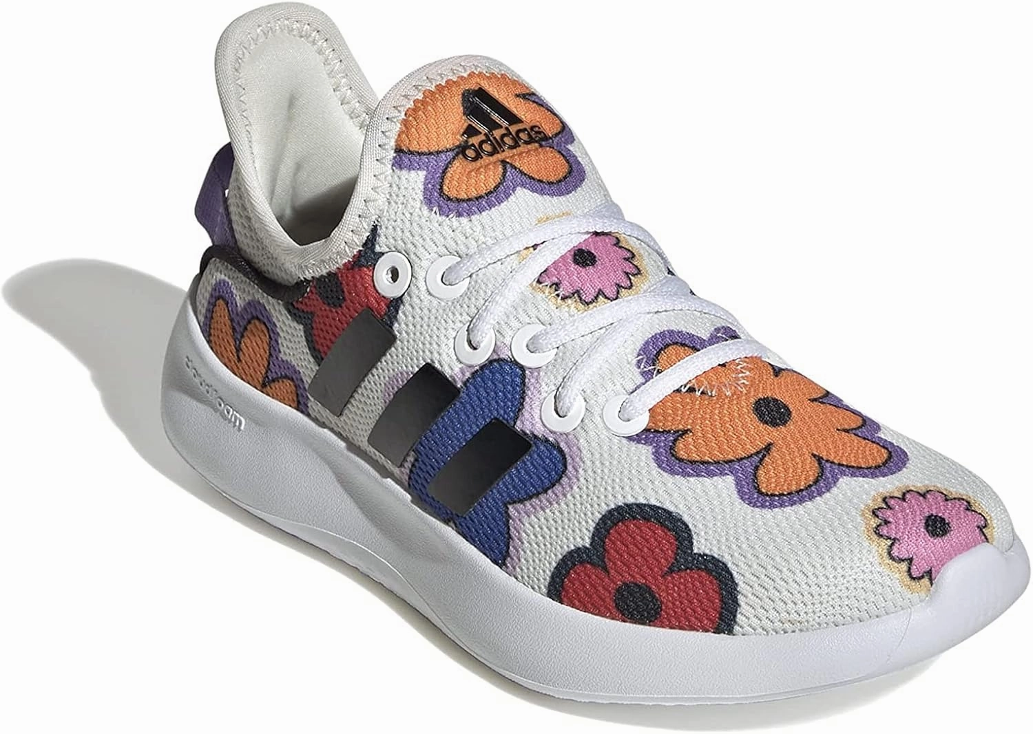 adidas Girl's Cloudfoam Pure (Little Kid/Big Kid) Off-White/Core Black/Gum 11.5 Little Kid M