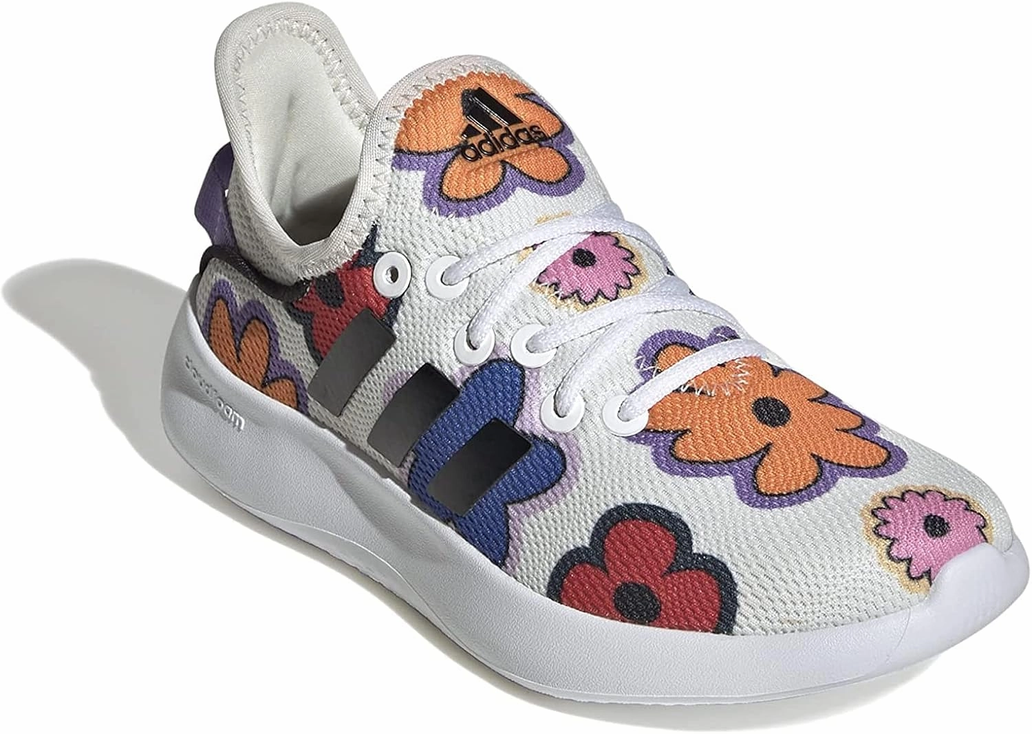 adidas Girl's Cloudfoam Pure (Little Kid/Big Kid) Off-White/Core Black/Gum 12.5 Little Kid M