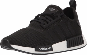 adidas Originals unisex child Nmd_r1 Skate Shoe, Black/Black/White, 5.5 Toddler US