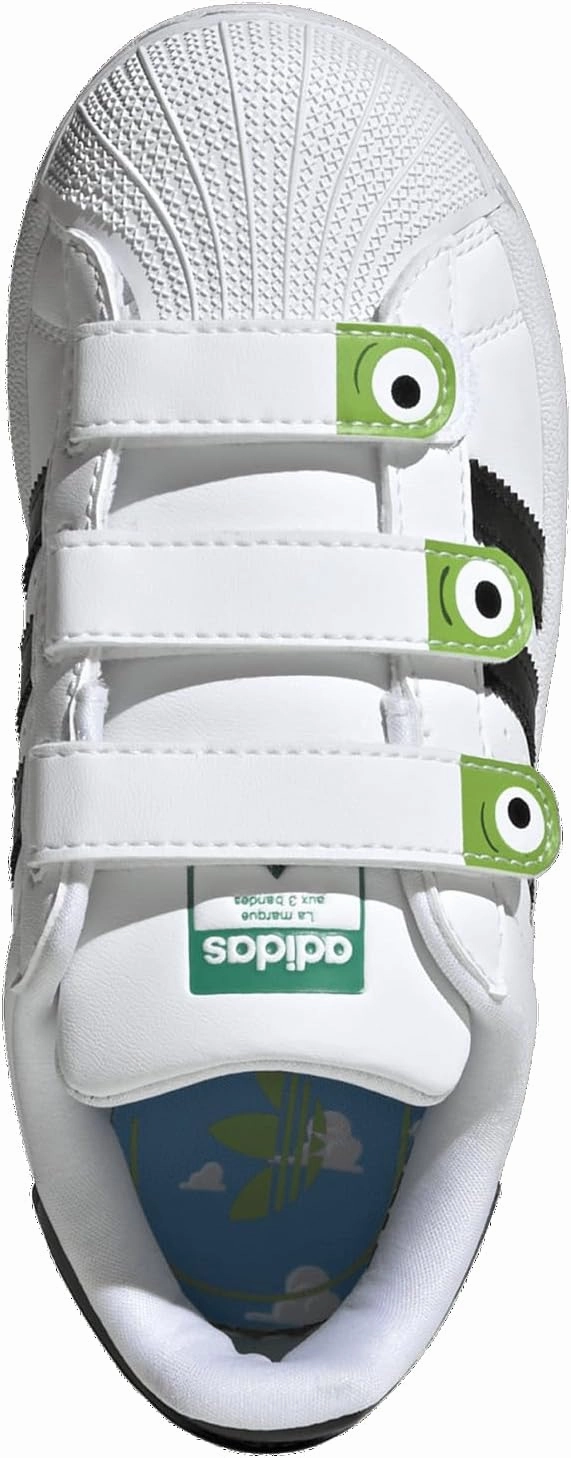 Adidas Orininals Superstar - Boys' Preschool (JI0091, White/Black/Semi Solar Green)