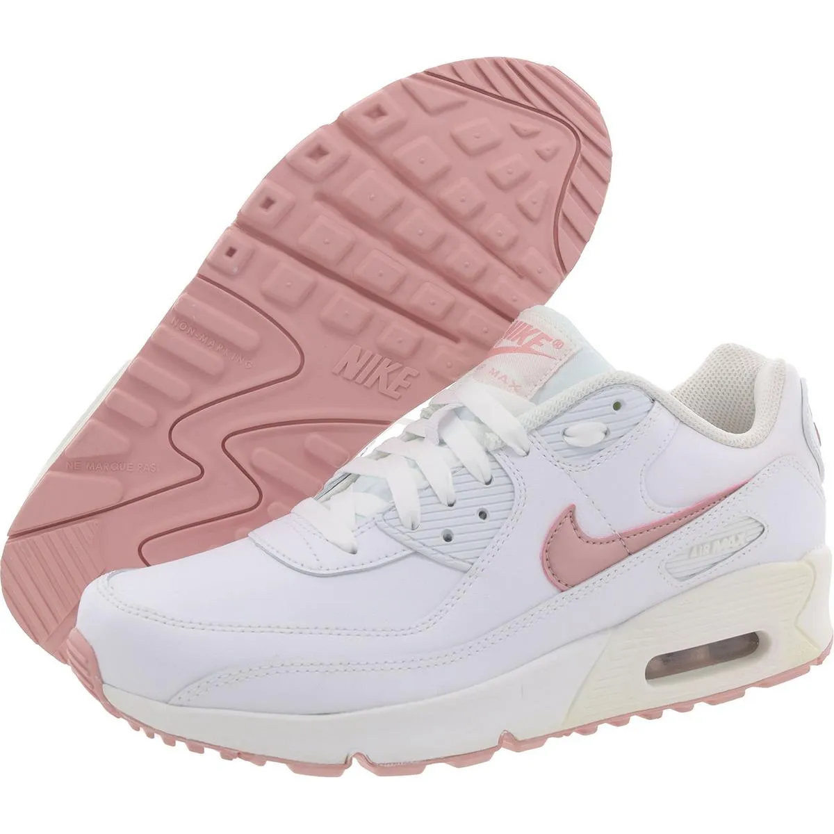 Air Max 90 Girls Leather Workout Athletic and Training Shoes
