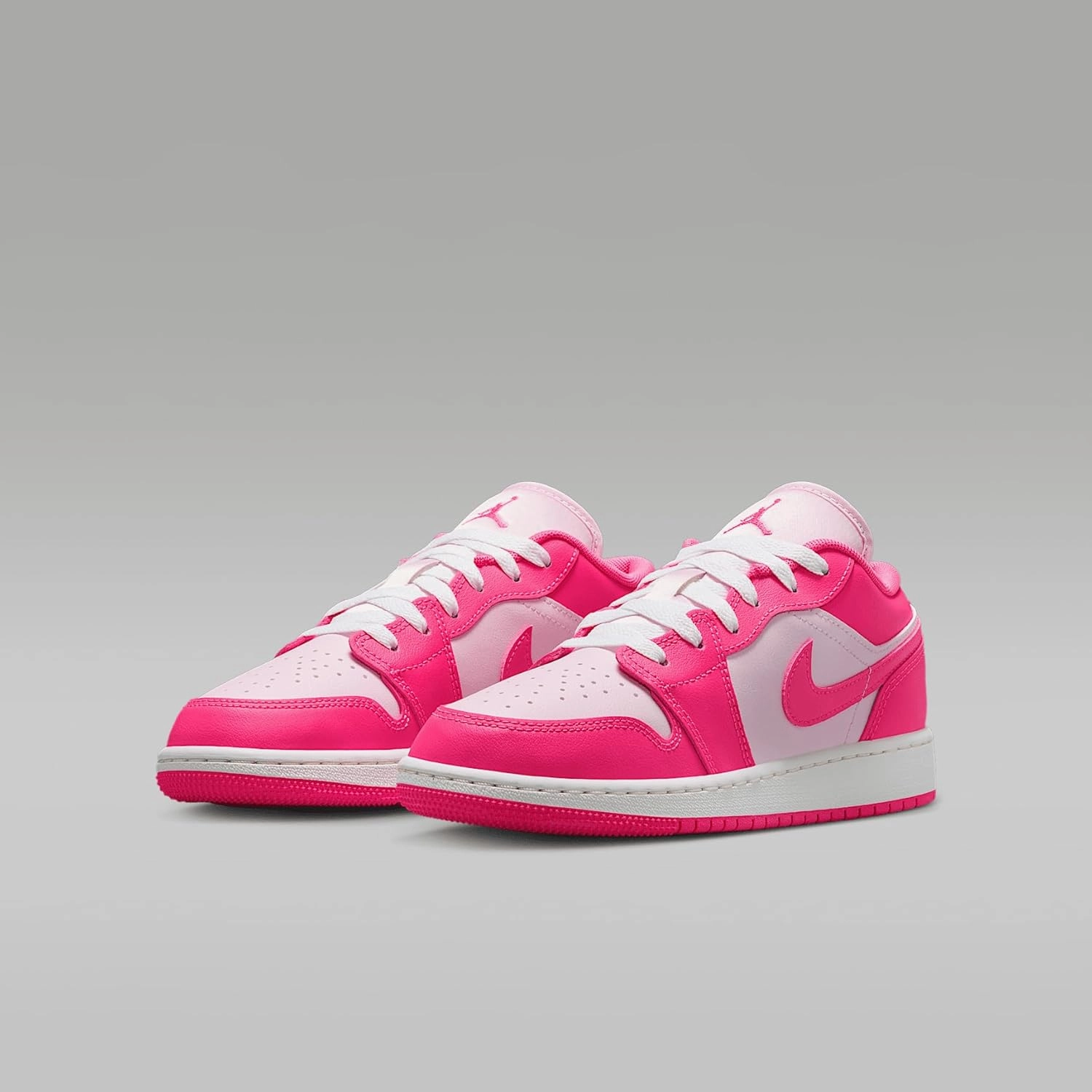 Air Jordan 1 Low Big Kids' Shoes (553560-661, Pink Foam/Summit White/Hyper Pink)