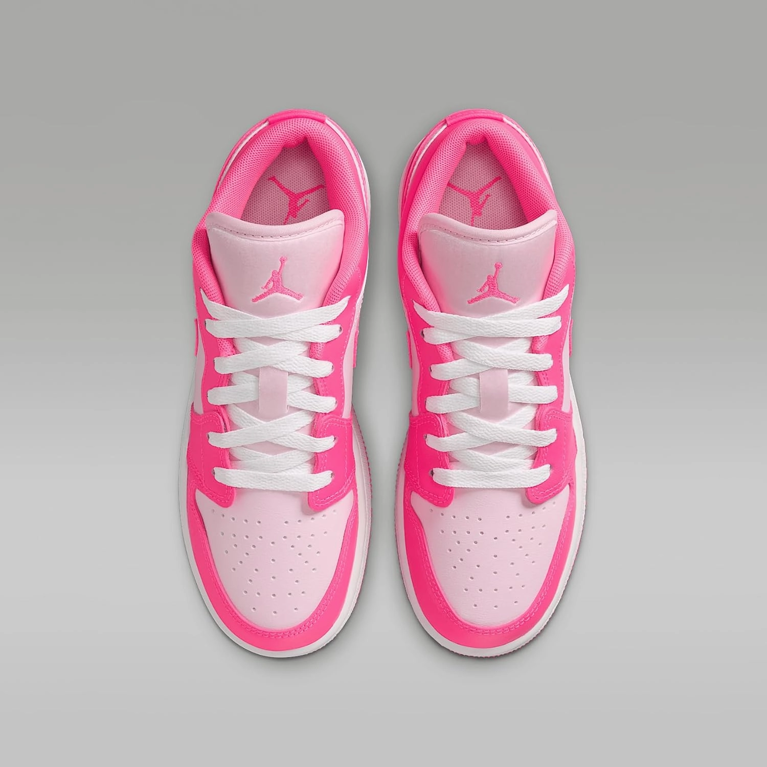 Air Jordan 1 Low Big Kids' Shoes (553560-661, Pink Foam/Summit White/Hyper Pink)