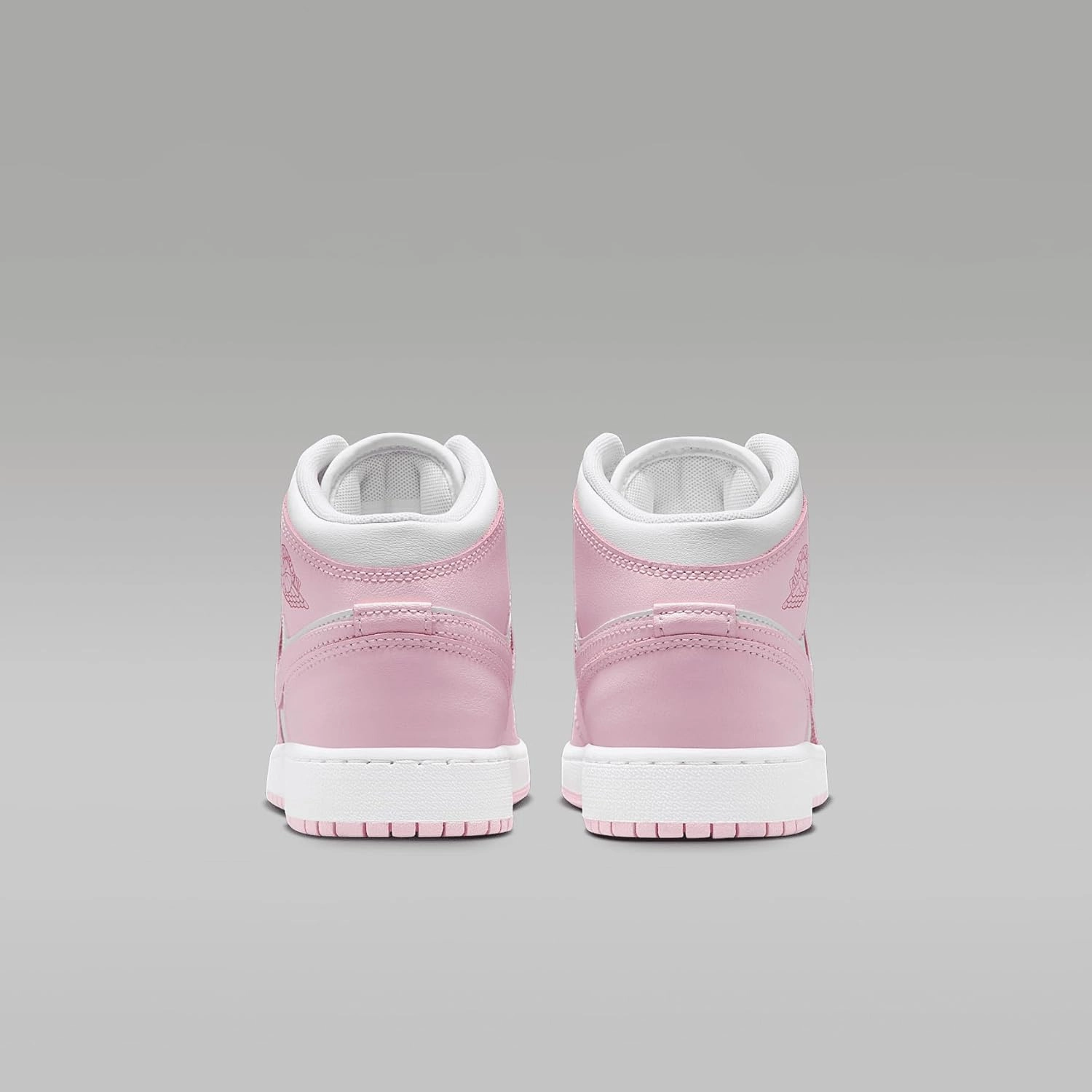 Air Jordan 1 Mid Big Kids' Shoes (DQ8423-608, Pink Foam/Fire Red/White)