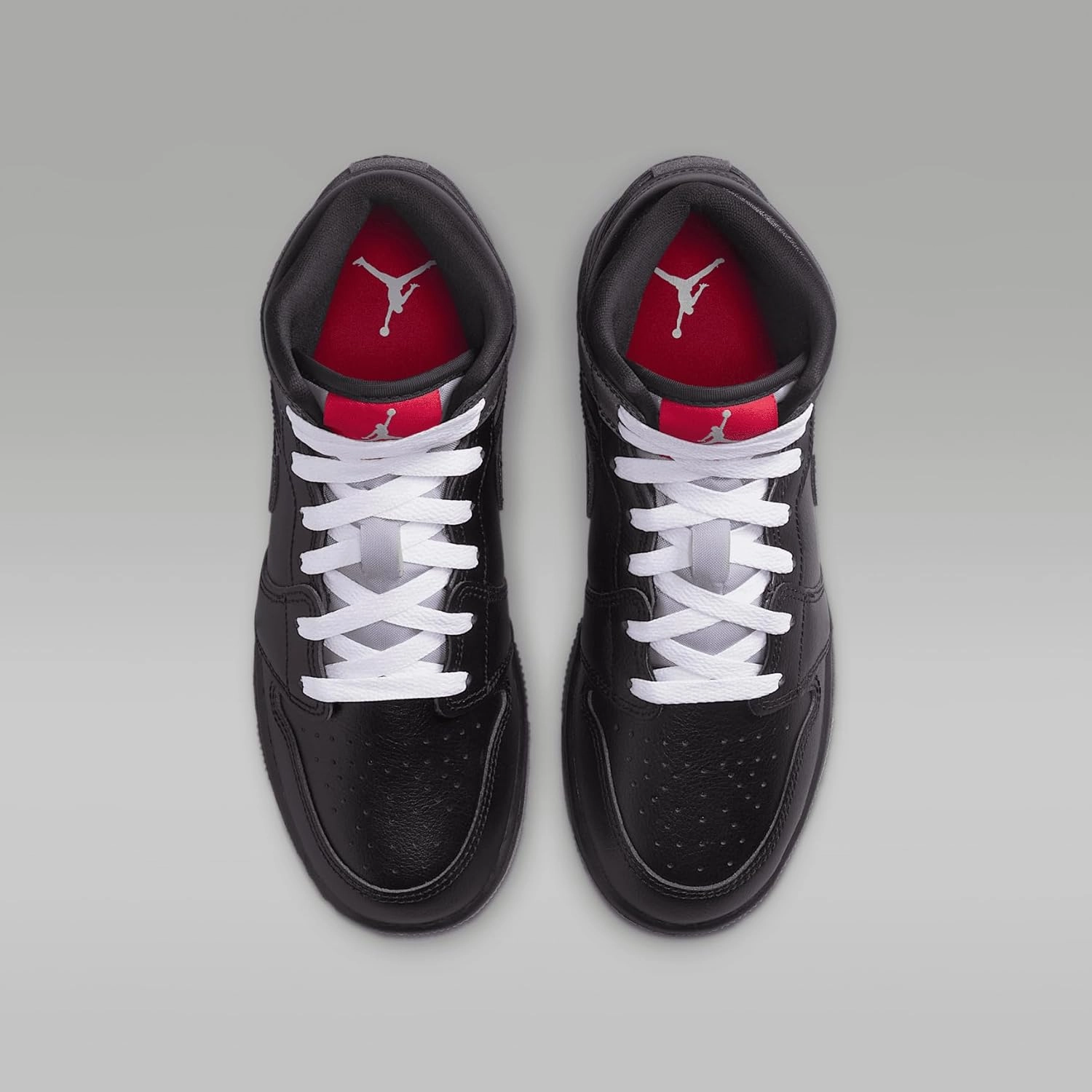 Air Jordan 1 Mid SE Big Kids' Shoes (HV5180-010, Black/White/Wolf Grey/Black)