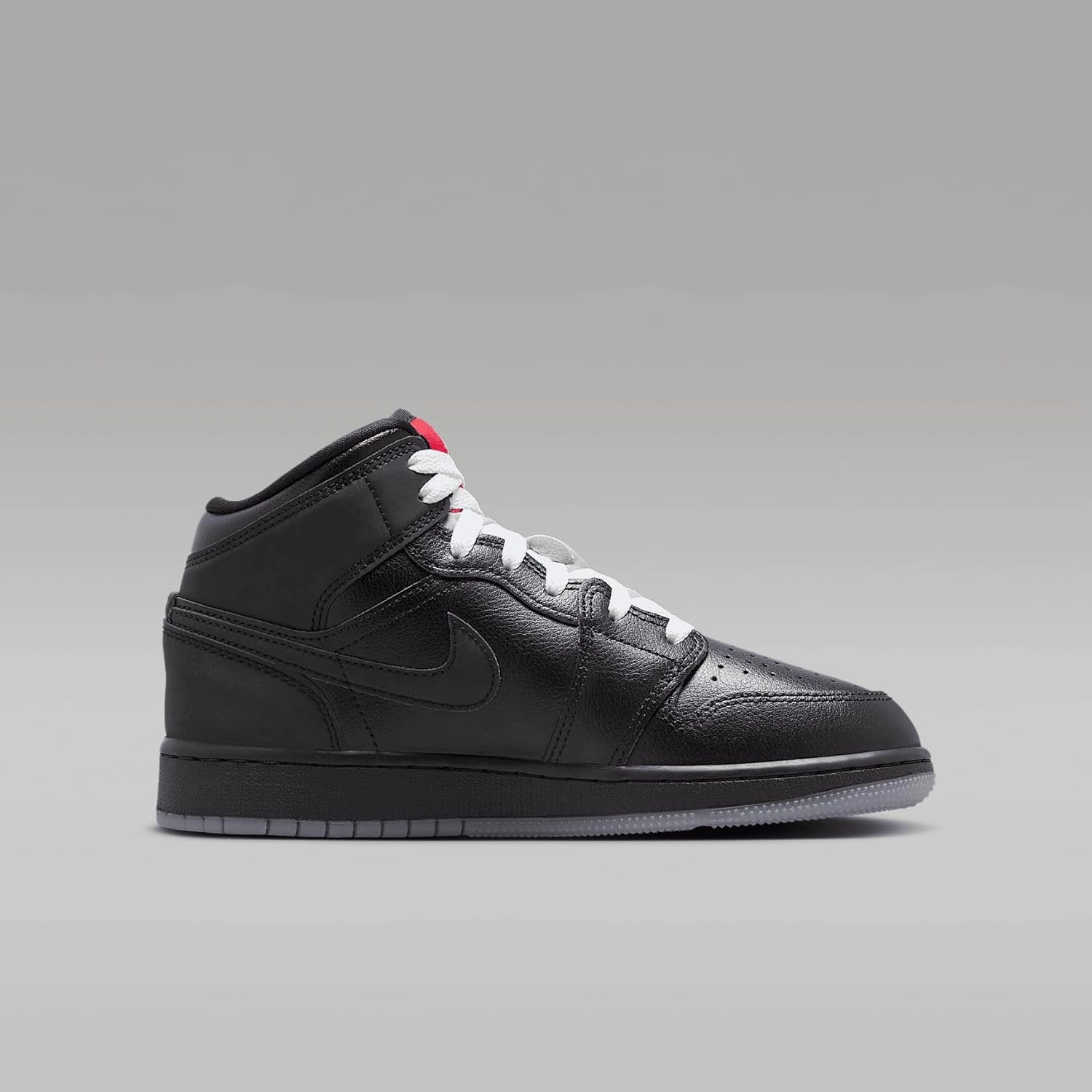 Air Jordan 1 Mid SE Big Kids' Shoes (HV5180-010, Black/White/Wolf Grey/Black)