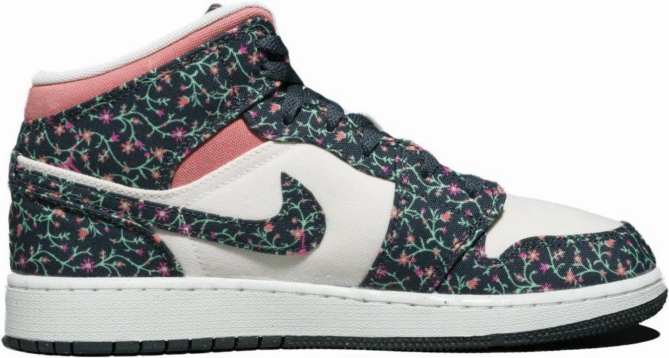 Air Jordan 1 Mid SE Grade School Lifestyle Shoes (Anthracite/Sail/Red Stardust/Anthracite)