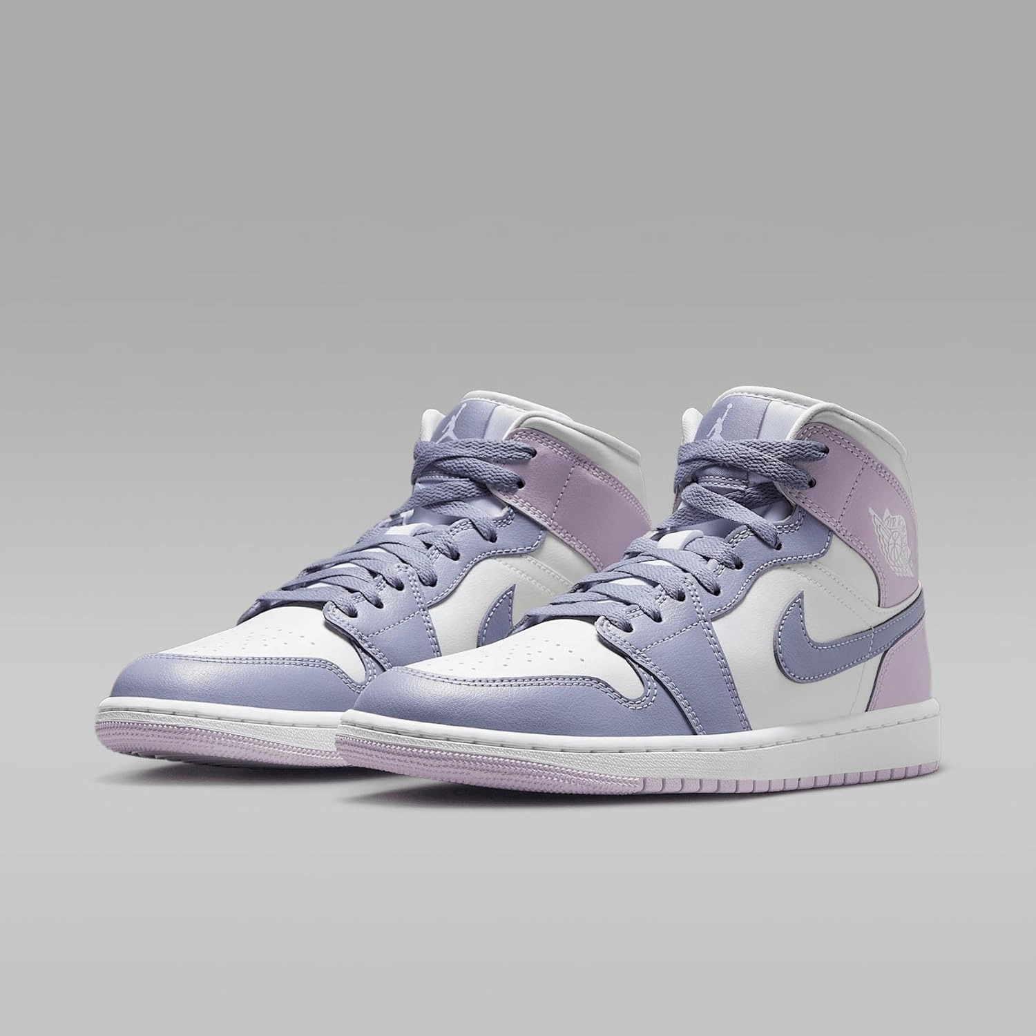 Air Jordan 1 Mid Women's Shoes (BQ6472-510, Indigo Haze/White/Doll)