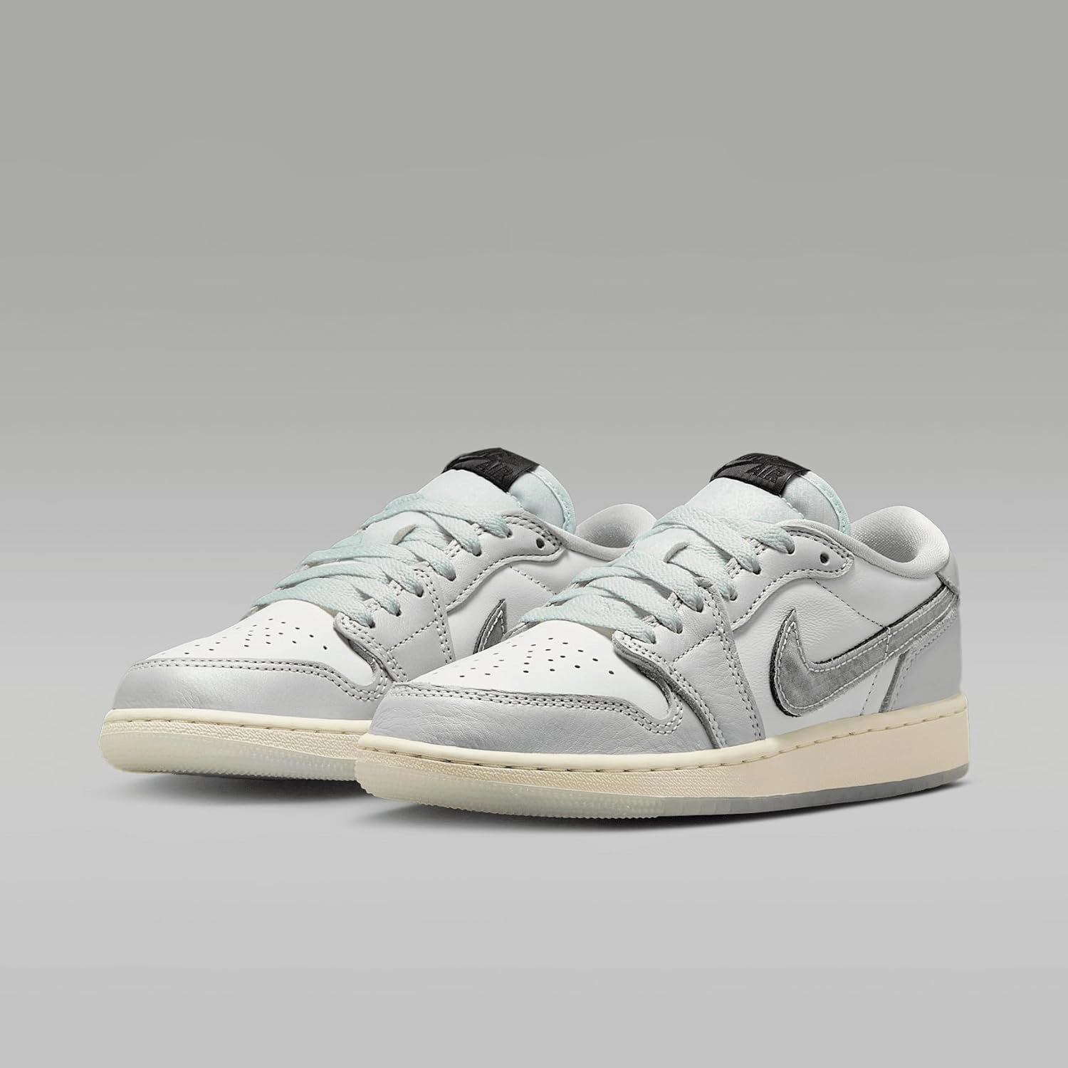 Air Jordan 1 Retro Low LNY Big Kids' Shoes (HF3207-100, Summit White/Photon Dust/Barely Green/Summit White)