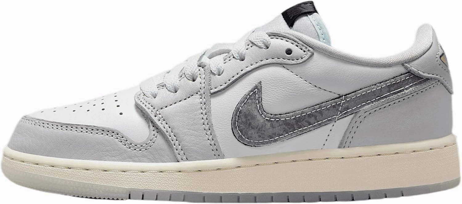 Air Jordan 1 Retro Low LNY Big Kids' Shoes (HF3207-100, Summit White/Photon Dust/Barely Green/Summit White)