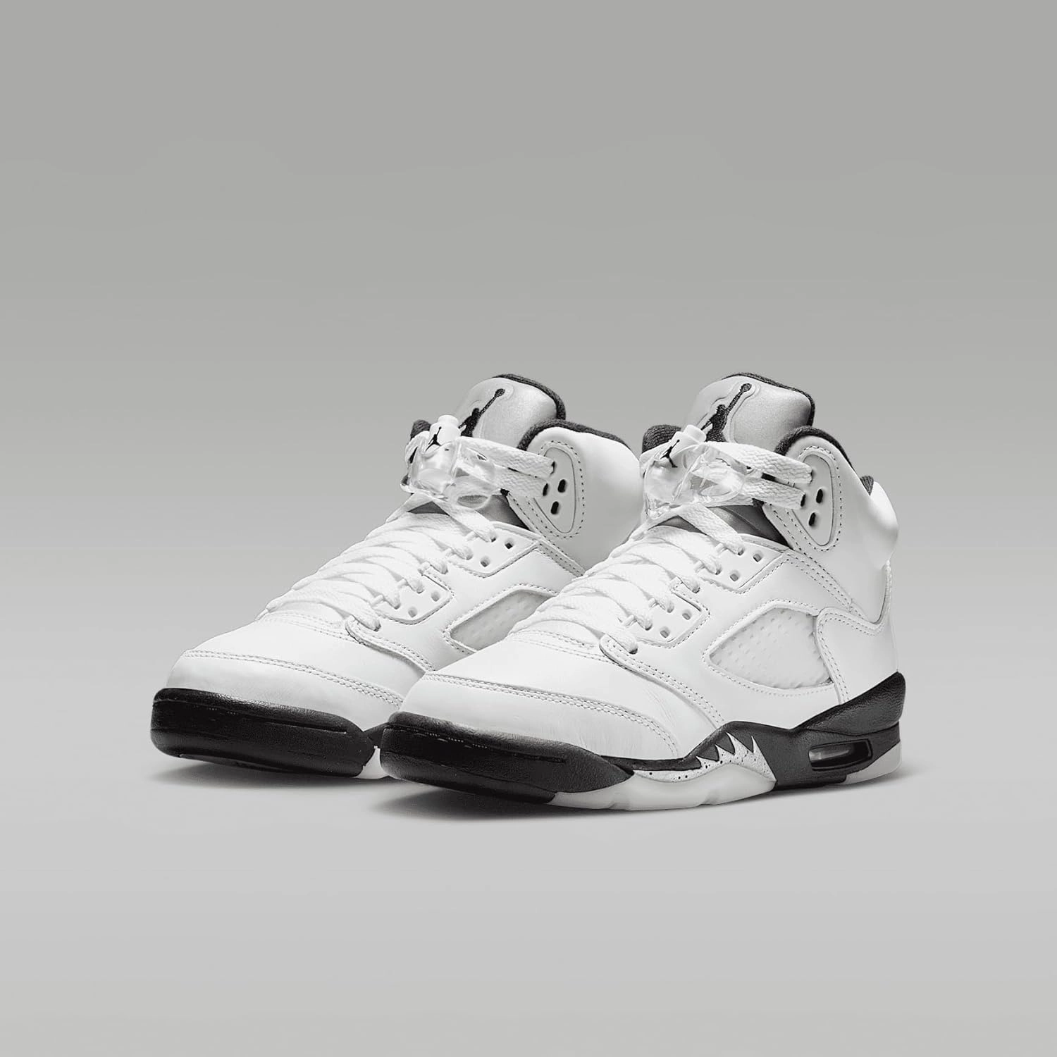 Air Jordan 5 Retro Big Kids' Shoes (440888-110, White/Sail/Metallic Silver/Black)