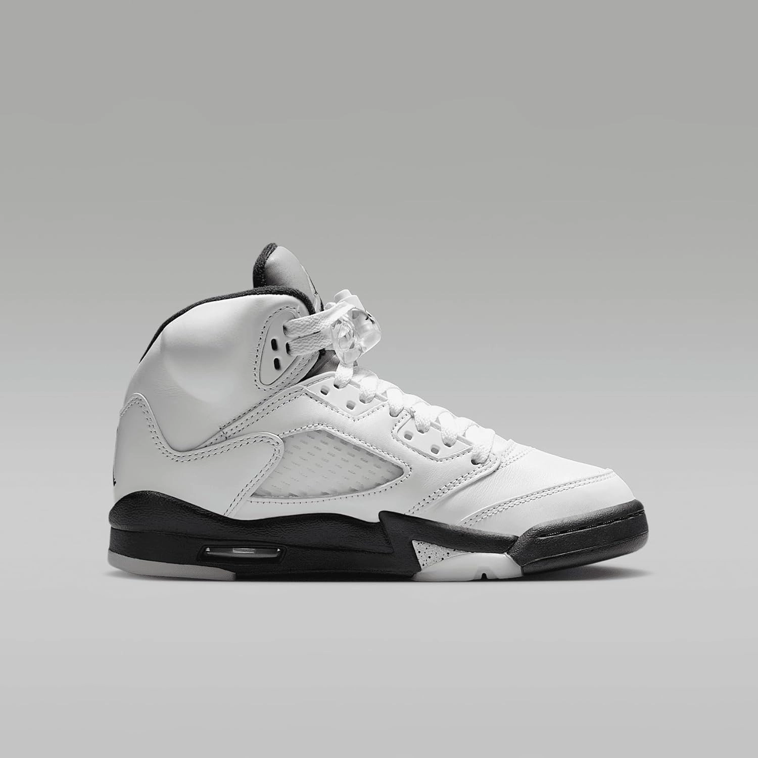 Air Jordan 5 Retro Big Kids' Shoes (440888-110, White/Sail/Metallic Silver/Black)