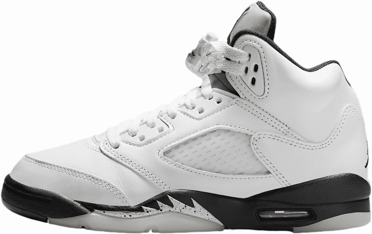 Air Jordan 5 Retro Big Kids' Shoes (440888-110, White/Sail/Metallic Silver/Black)