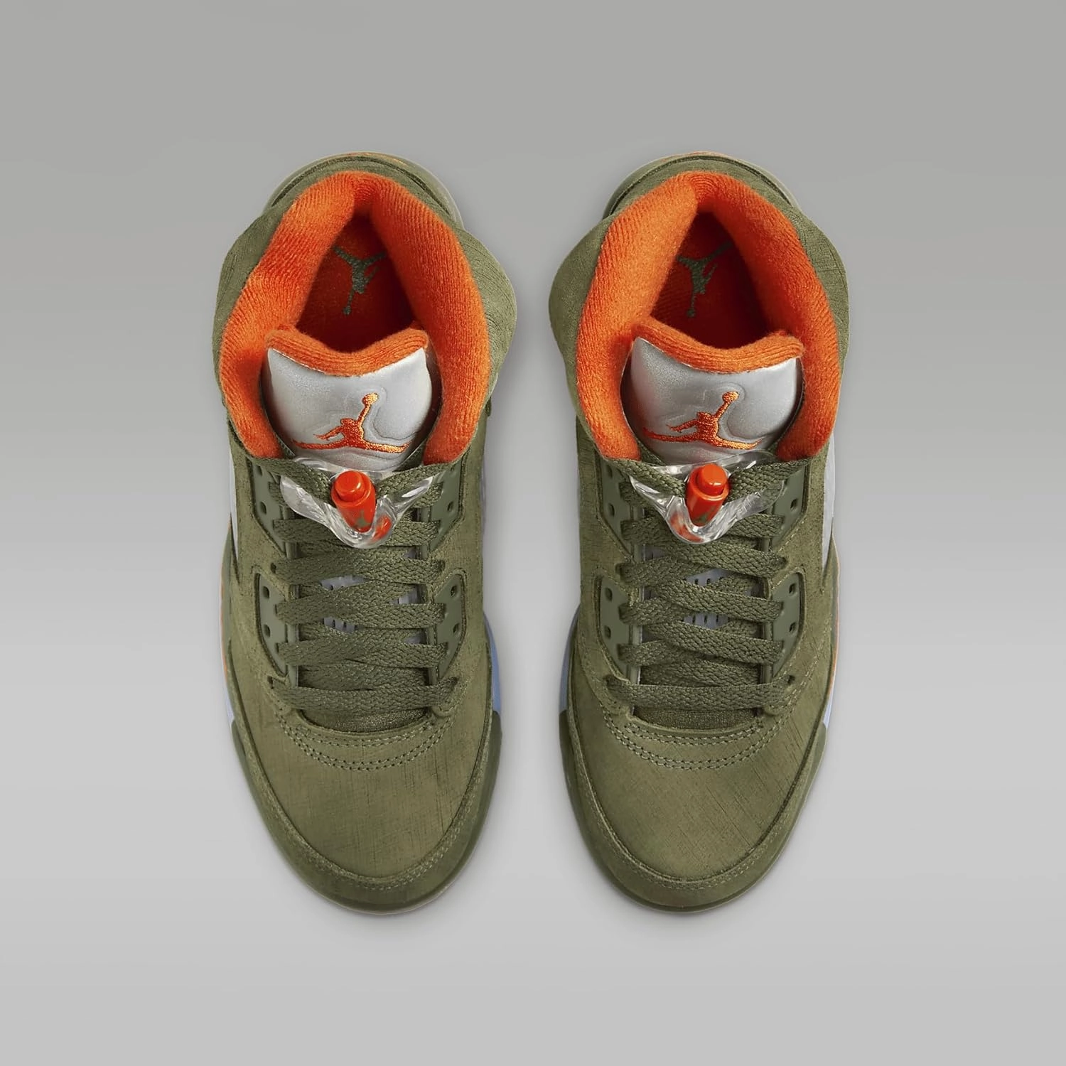 Air Jordan 5 Retro Big Kids' Shoes (Army Olive/Solar Orange)