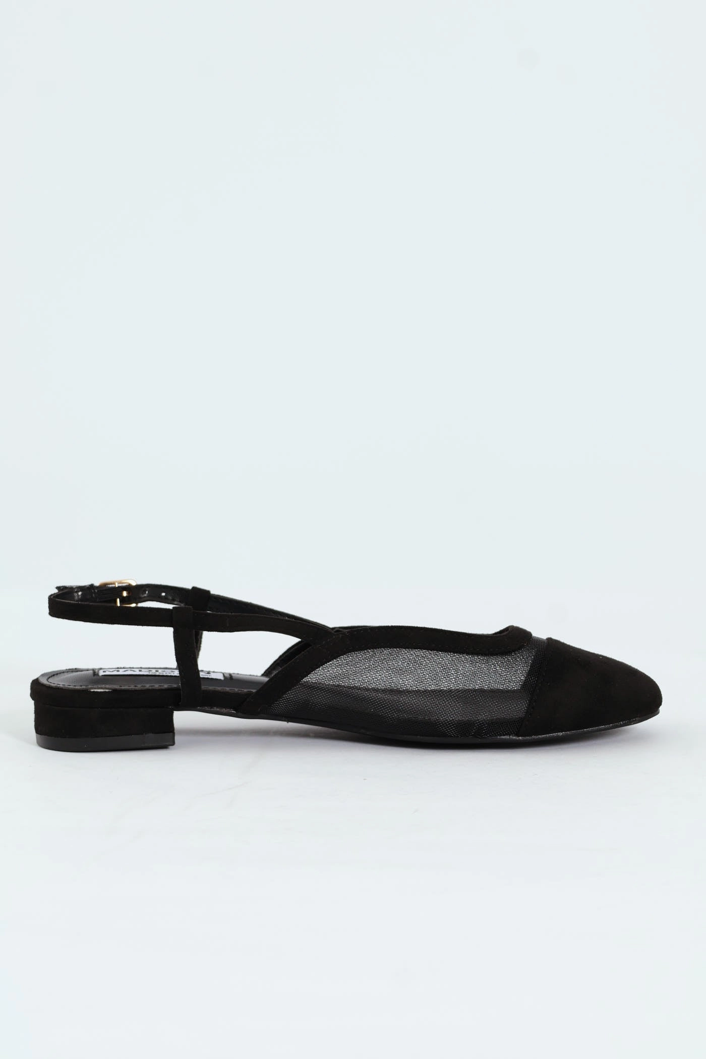 Almond Toe Mesh Sling Back - Black