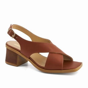 Andrea Medium Heel Crossed Straps Sandals