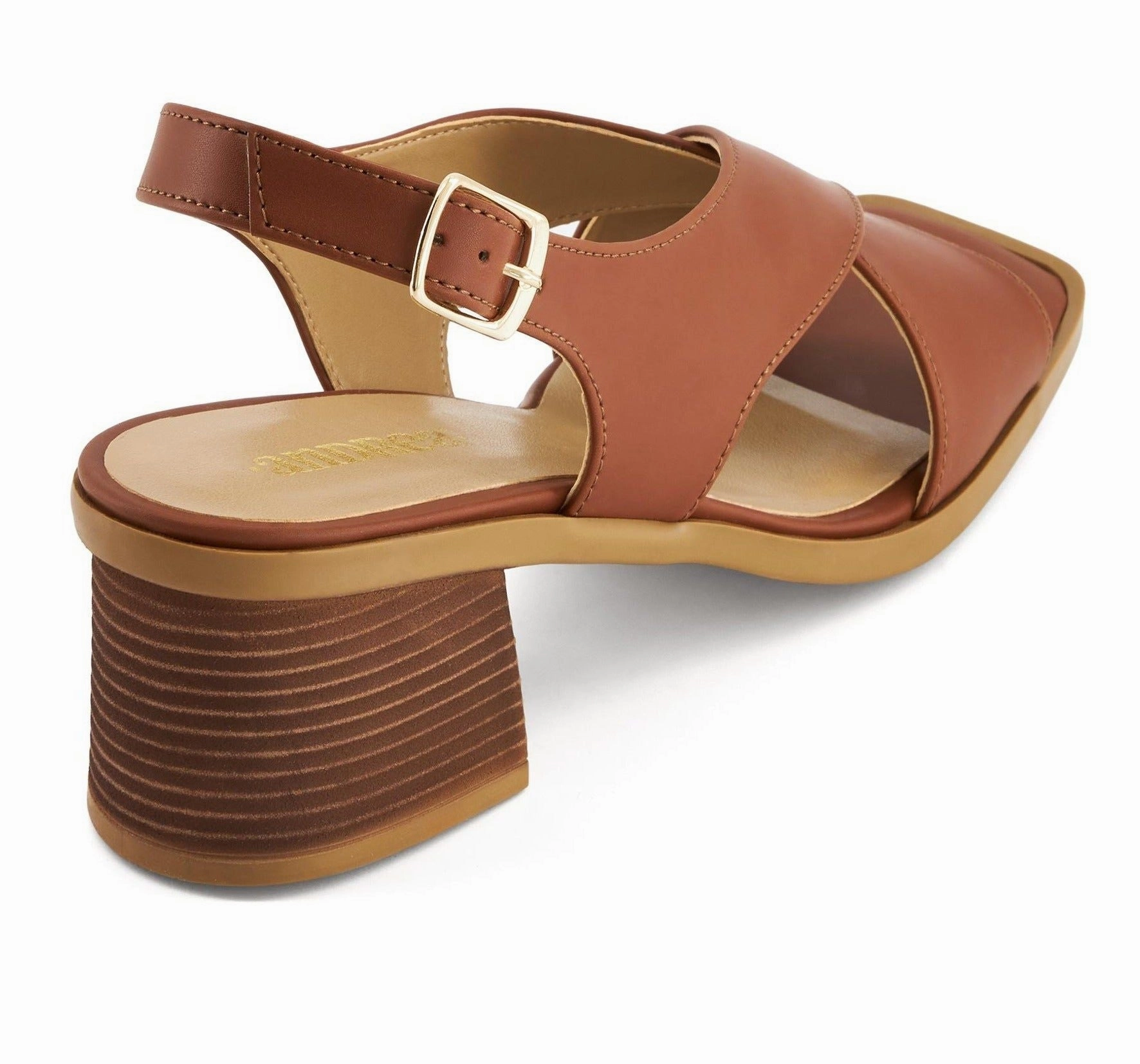Andrea Medium Heel Crossed Straps Sandals