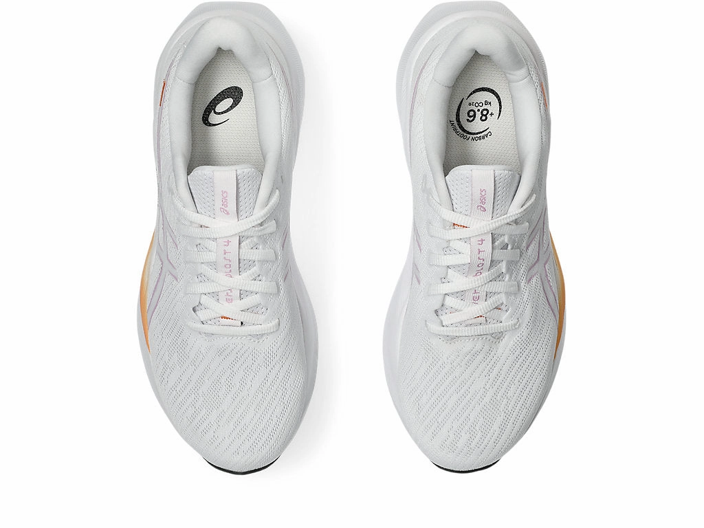 ASICS WOMEN'S VERABLAST 4 WHITE/UBE RUNNING SHOES