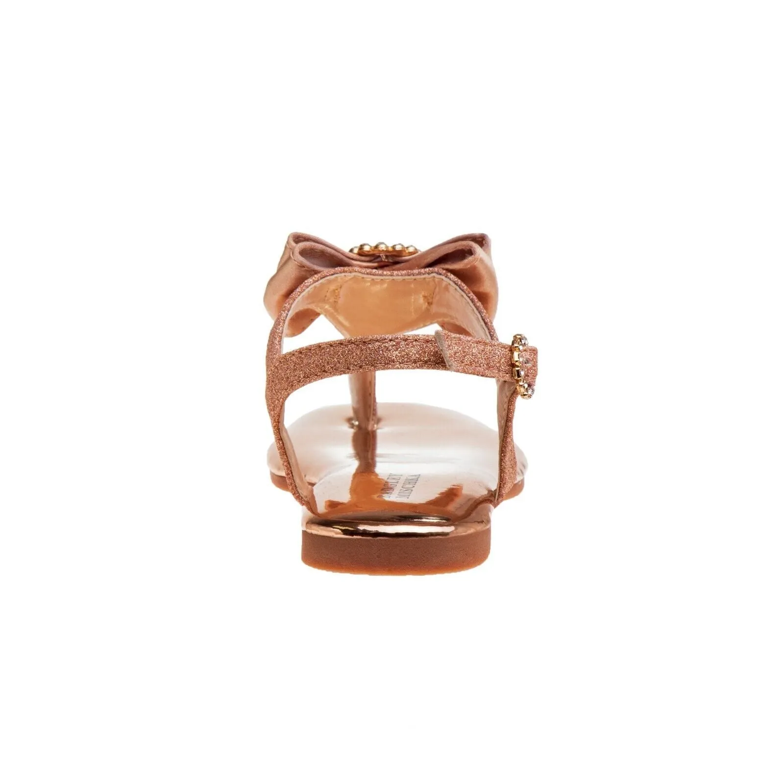 Badgley Mischka Dress Sandals Girls US 5 Rose Gold Glitter Ankle Strap ZPO58 (Pink,5)