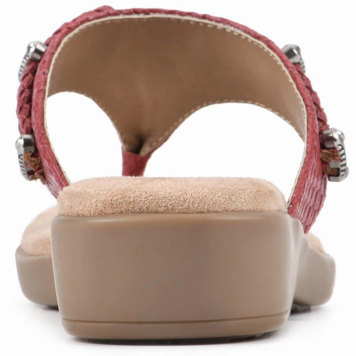 BAILEE Womens Faux Leather Slip On Thong Sandals