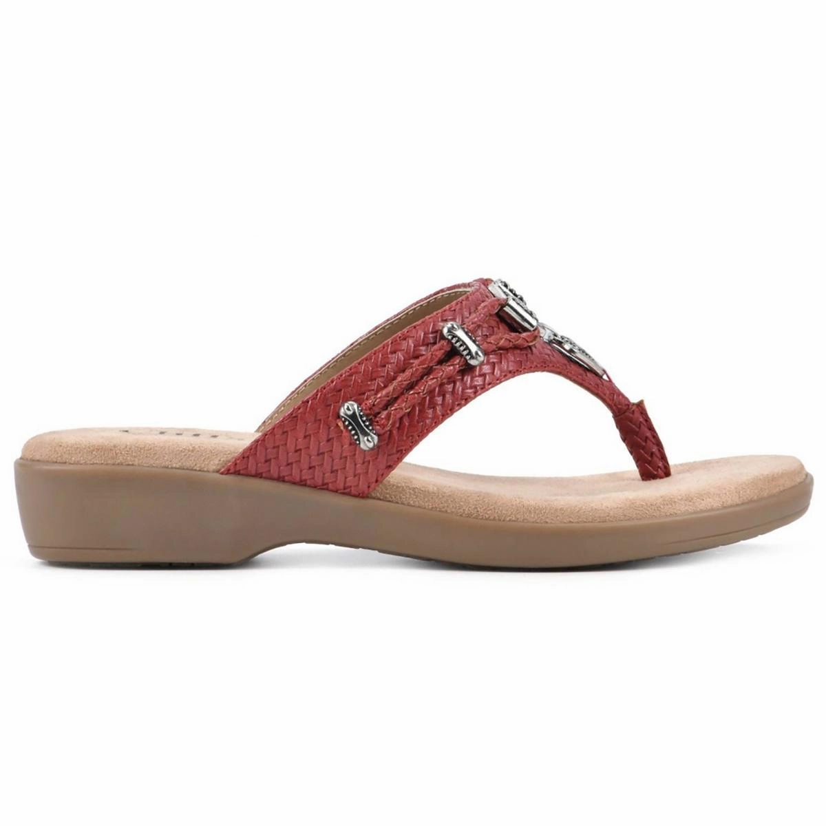 BAILEE Womens Faux Leather Slip On Thong Sandals