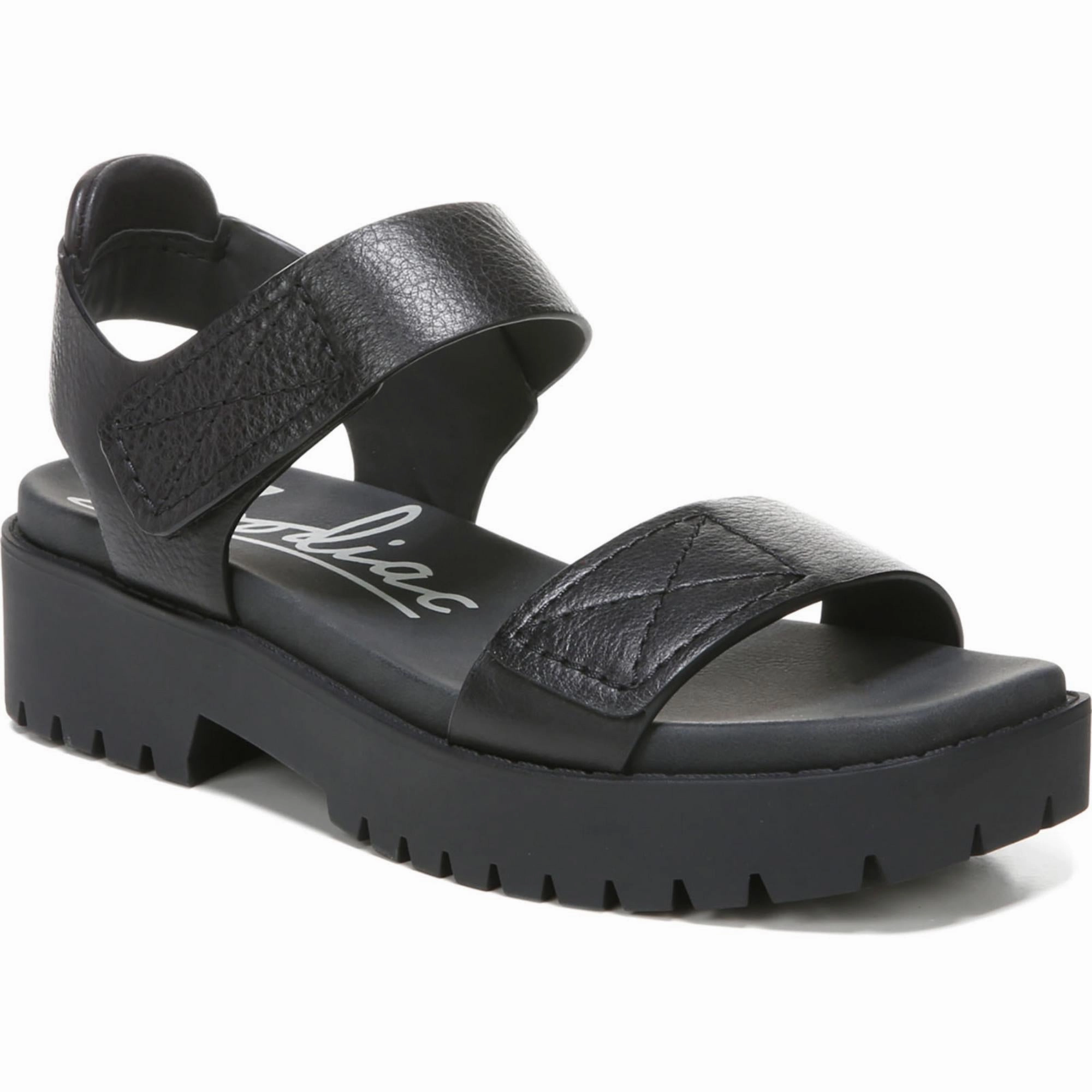 Bailey Womens Leather Lugged Sole Ankle Strap