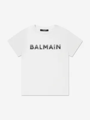 Balmain Girls Logo T-Shirt in White