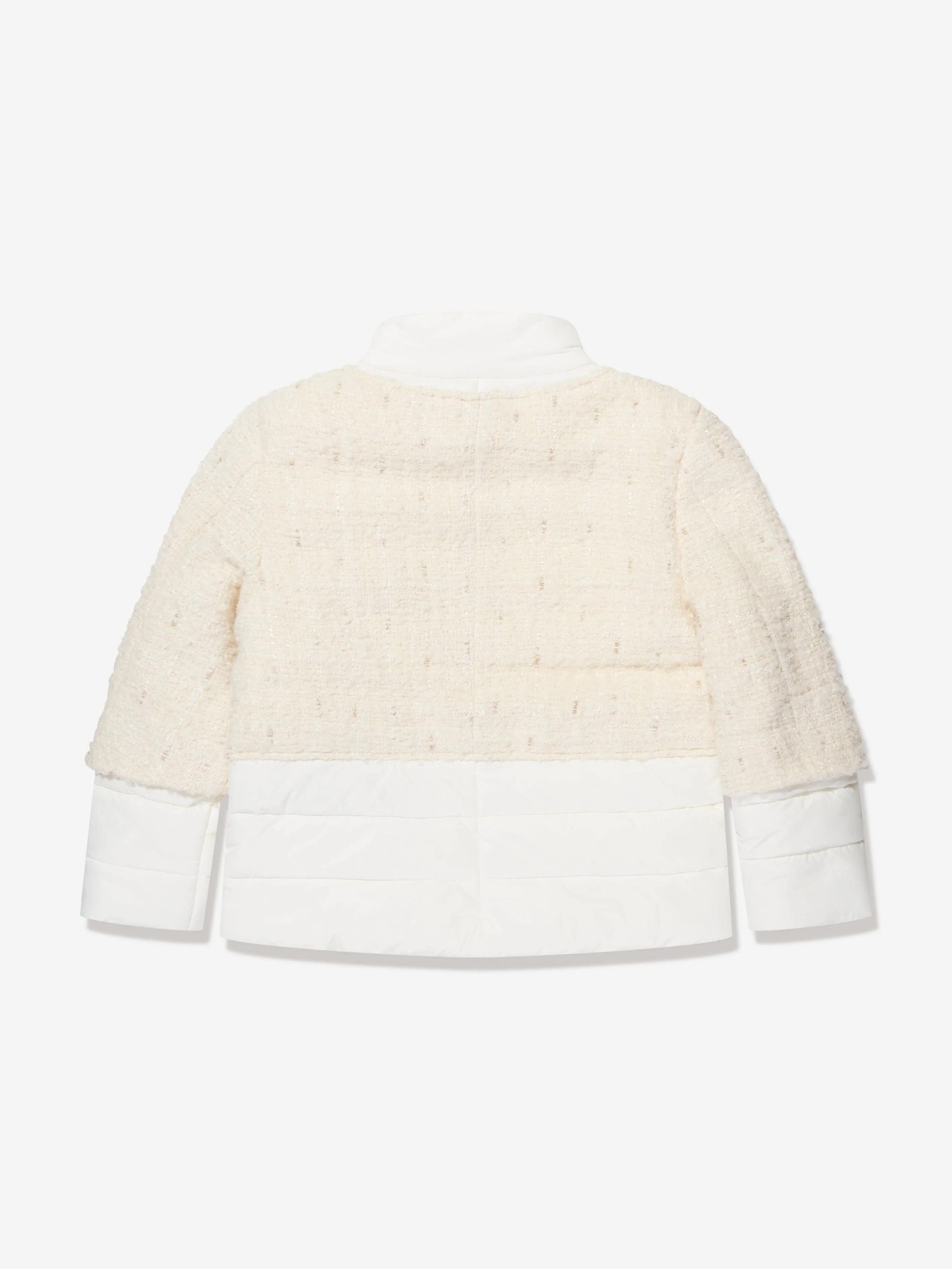 Balmain Girls Tweed Cloth Jacket in Ivory