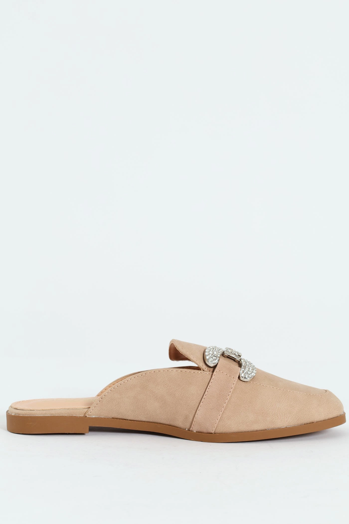 Baylee 2 Jewelled Mule Slip On - Nude