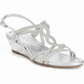 BDGILNORA Womens Rhinestone Manmade Wedge Sandals