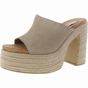 Becca Womens Solid Suede Platform Sandals