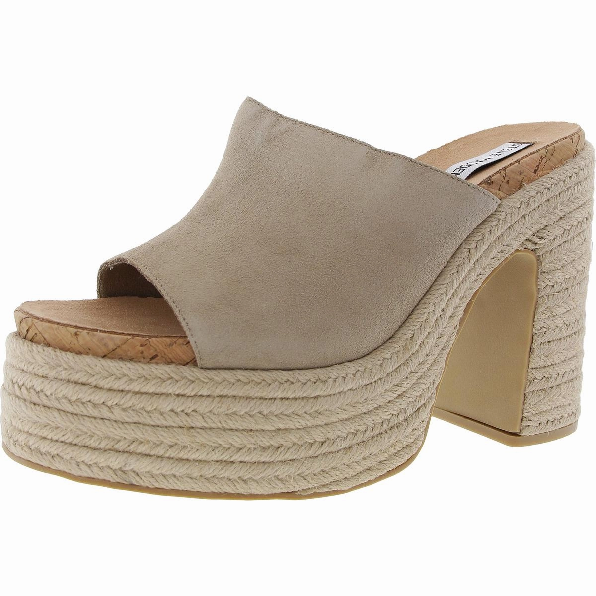 Becca Womens Solid Suede Platform Sandals