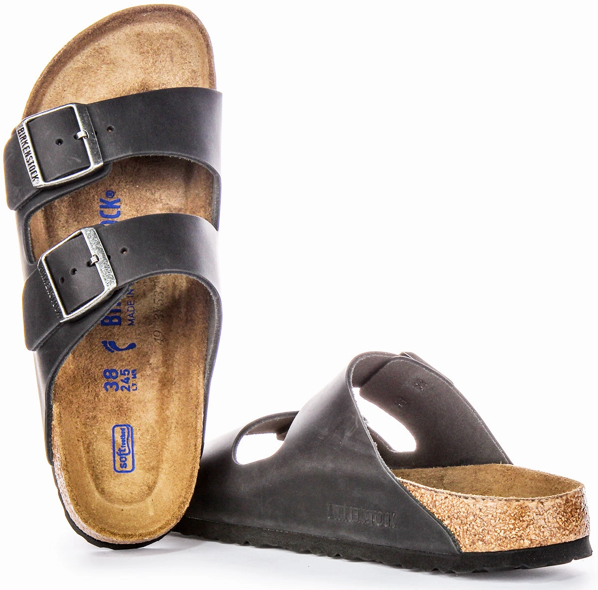 Birkenstock Arizon Soft Footbed In Black Oiled Leather | Narrow Fit Shoes Birkenstock