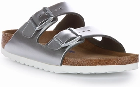 Birkenstock Arizona BS In Silver | Narrow Fit Shoes Birkenstock