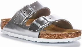 Birkenstock Arizona BS In Silver | Regular Fit Shoes Birkenstock
