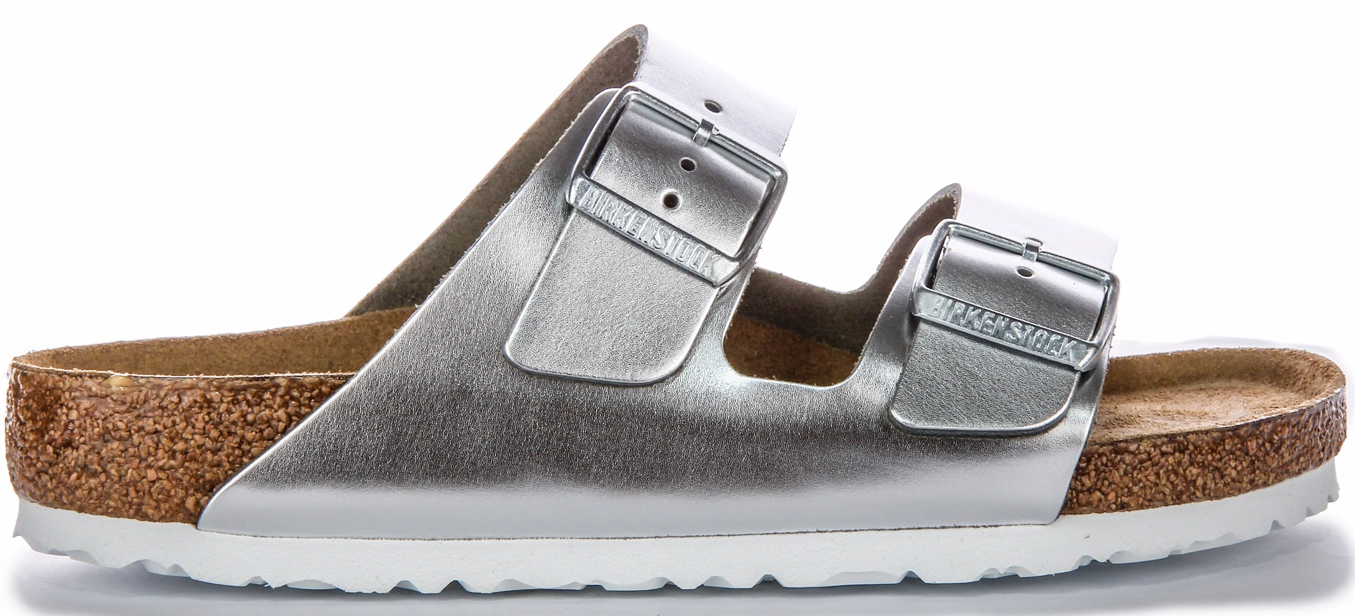Birkenstock Arizona BS In Silver | Regular Fit Shoes Birkenstock