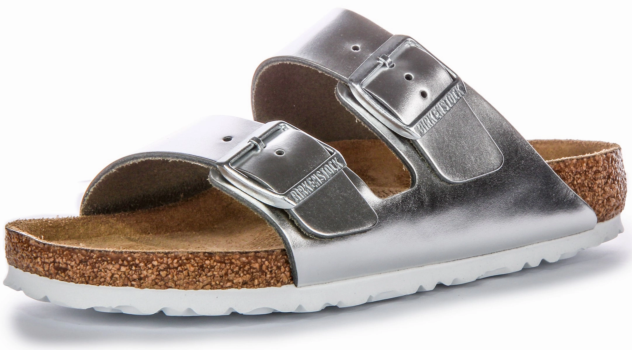 Birkenstock Arizona BS In Silver | Regular Fit Shoes Birkenstock