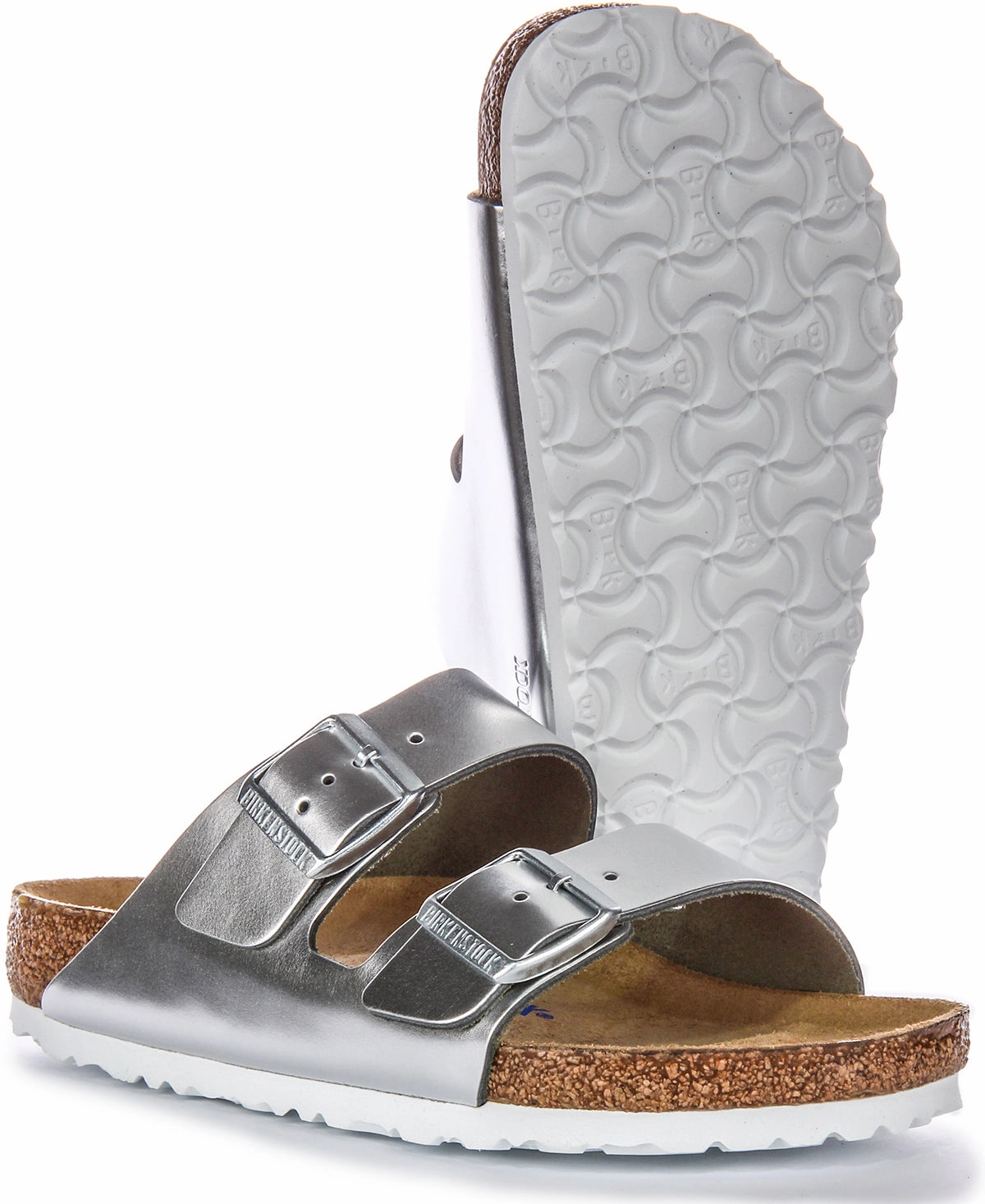 Birkenstock Arizona BS In Silver | Regular Fit Shoes Birkenstock