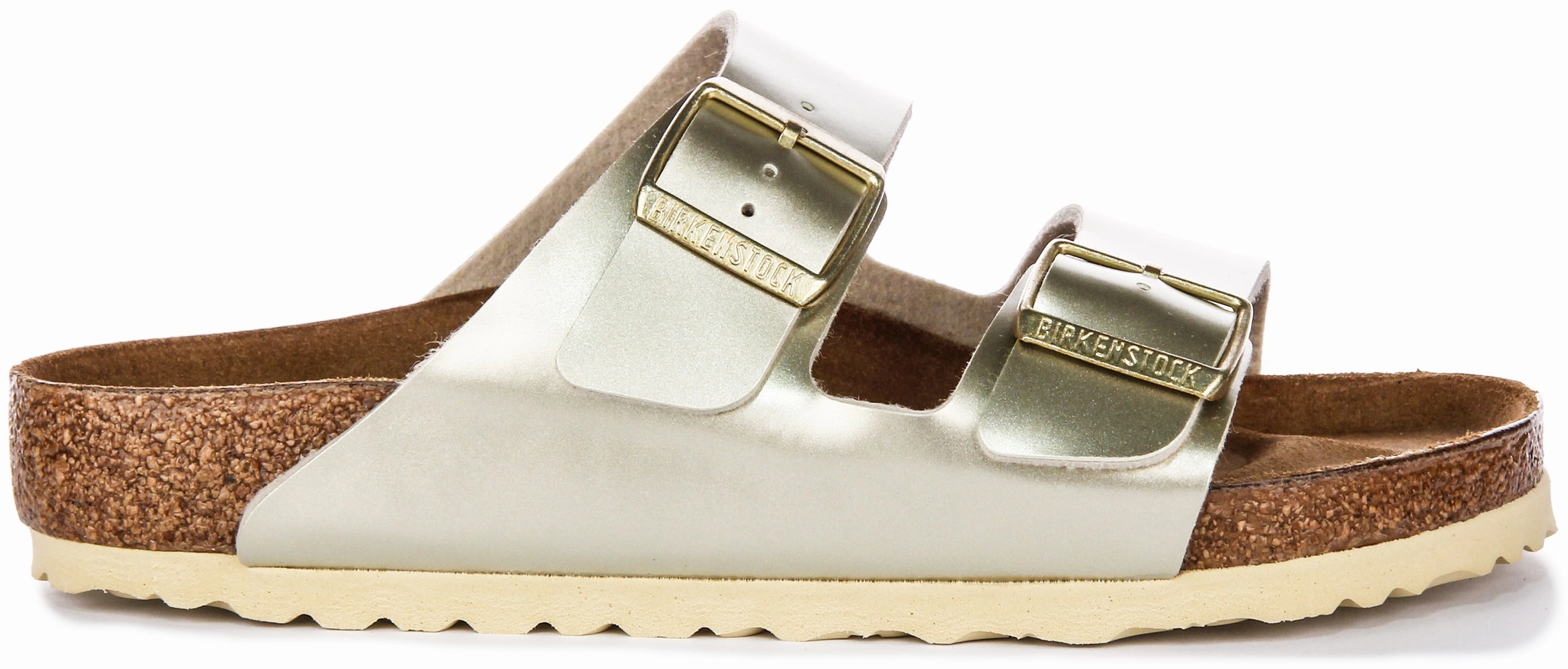 Birkenstock Arizona Kids BS In Gold Meta For Juniors Shoes Birkenstock