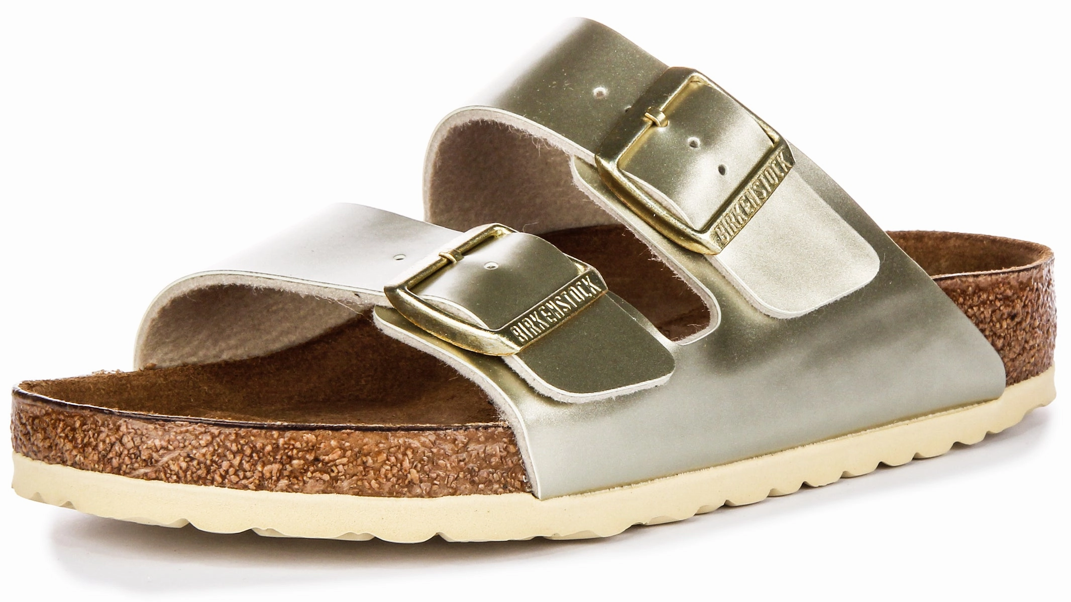 Birkenstock Arizona Kids BS In Gold Meta For Juniors Shoes Birkenstock